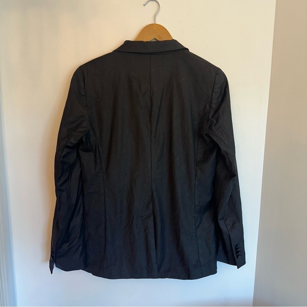 Club Monaco Blazer Womens Size 12 Black Wool Accent Darts Collar Single Button - Picture 3 of 16